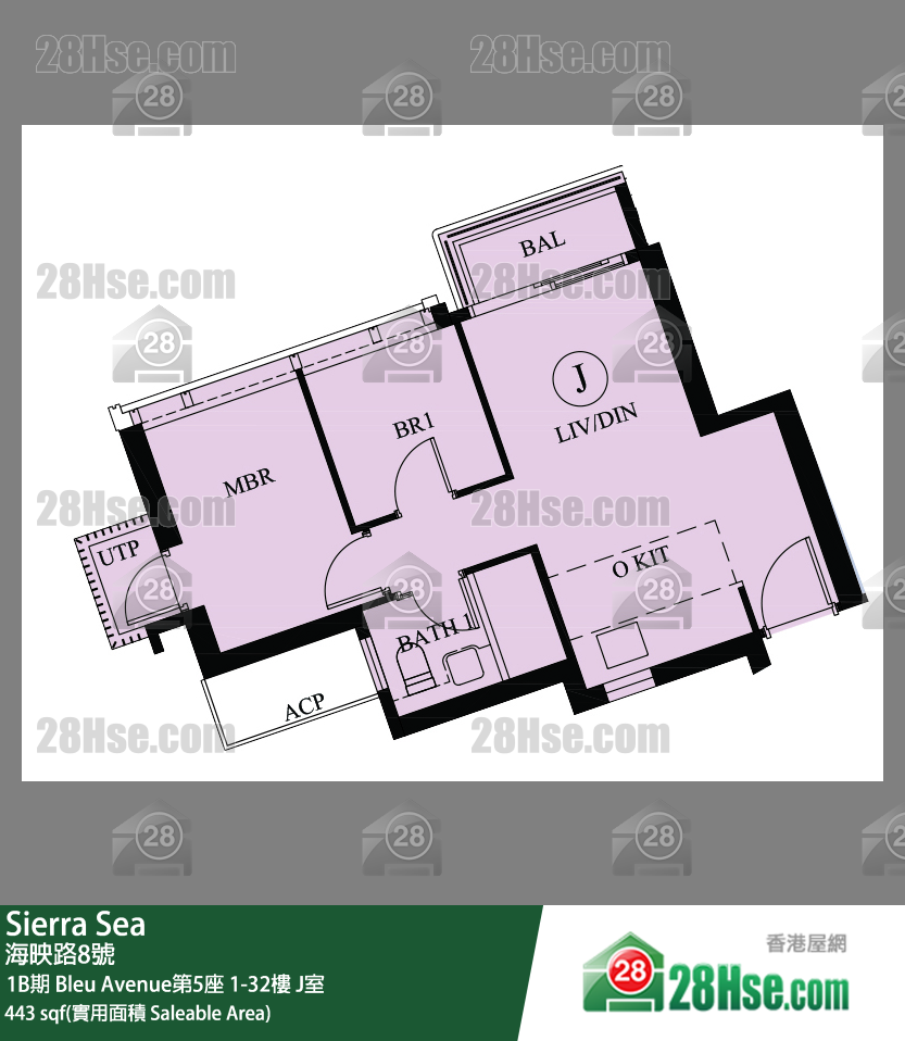 Sierra Sea 1B期 Bleu Avenue第5座 9樓 J室 平面圖