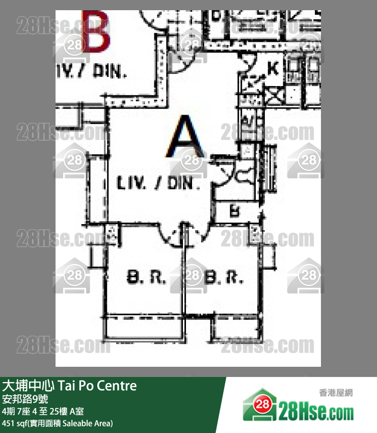 Tai Po Centre Unit FloorPlan (Provided by 28Hse)