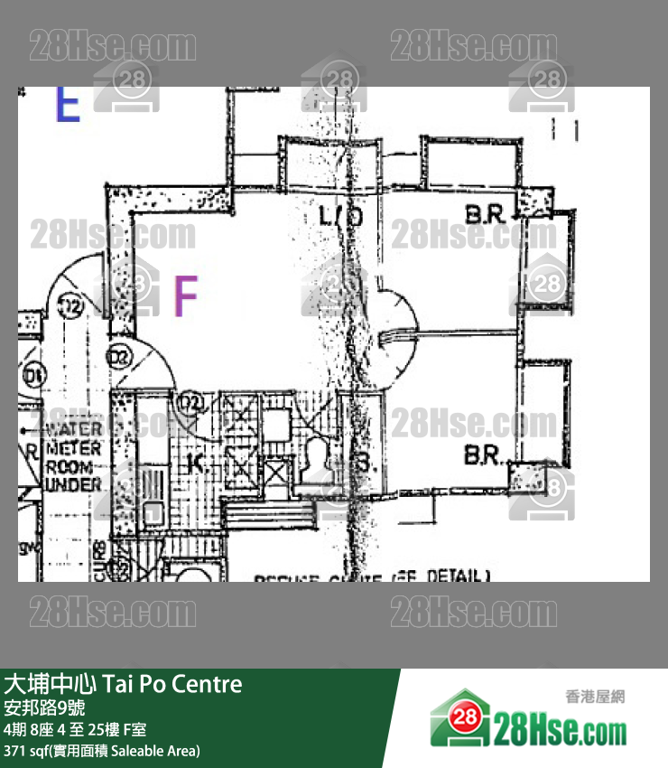 大埔中心 4期8座22樓 F室 平面圖
