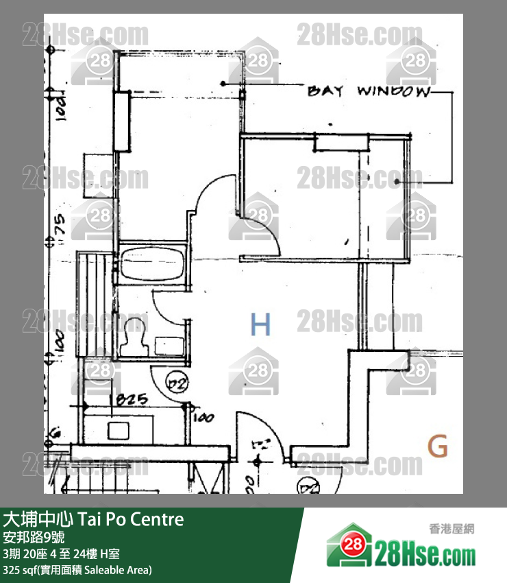 大埔中心 3期20座7樓 H室 平面圖
