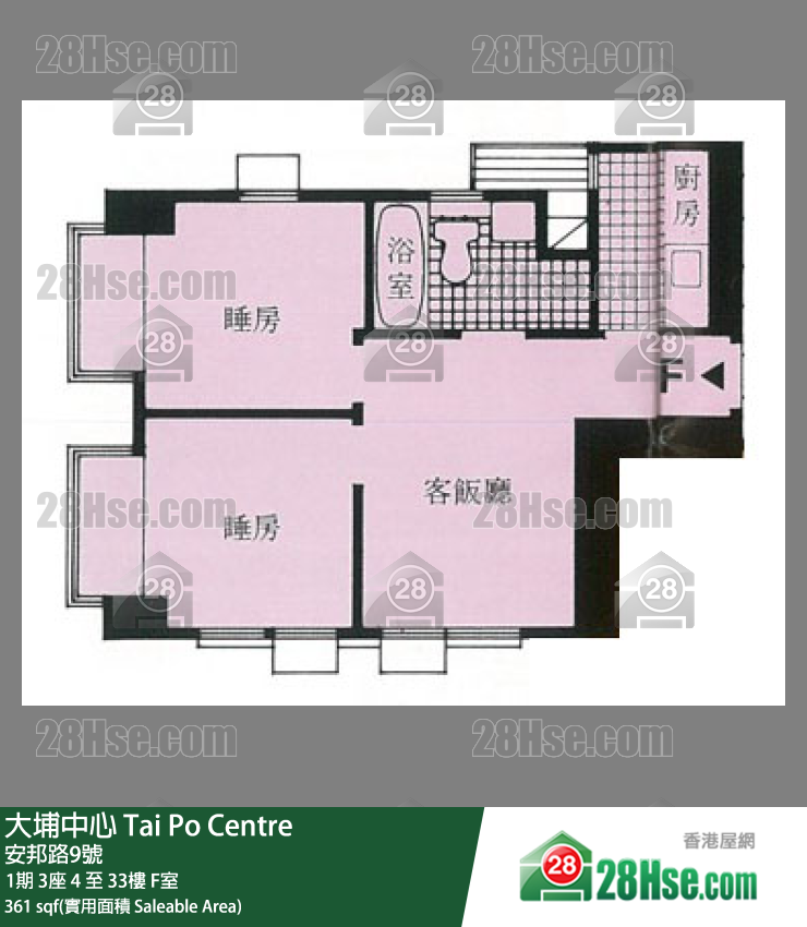 大埔中心 1期3座31樓 F室 平面圖