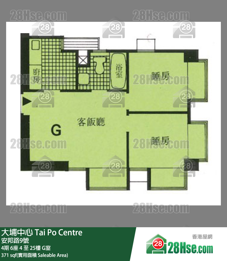 大埔中心 4期6座17樓 G室 平面圖