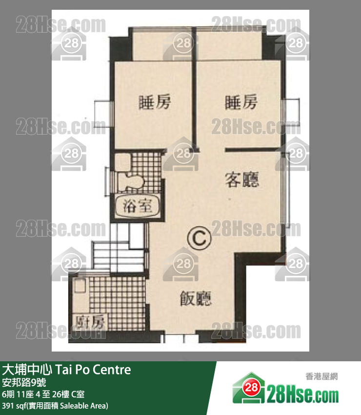 Tai Po Centre Unit FloorPlan (Provided by 28Hse)