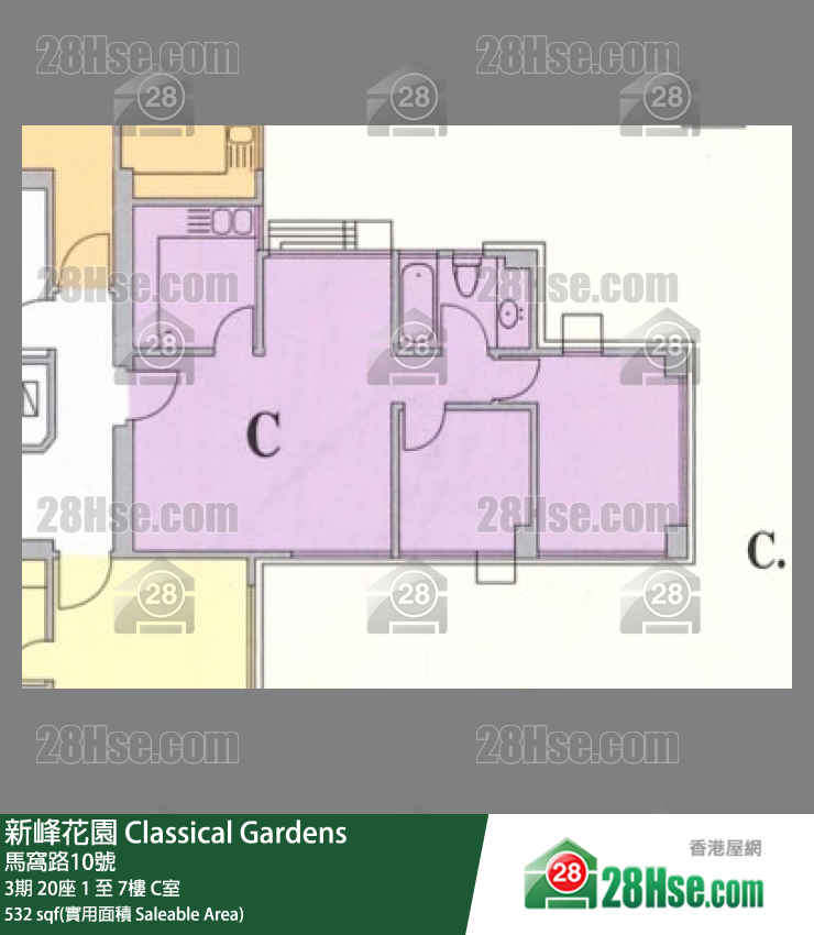 新峰花園 3期20座3樓 C室 平面圖