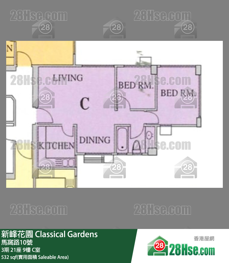 新峰花園 3期21座9樓 C室 平面圖