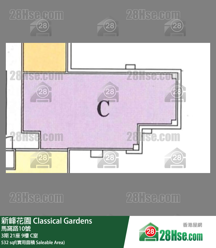 新峰花園 3期21座9樓 C室 平面圖