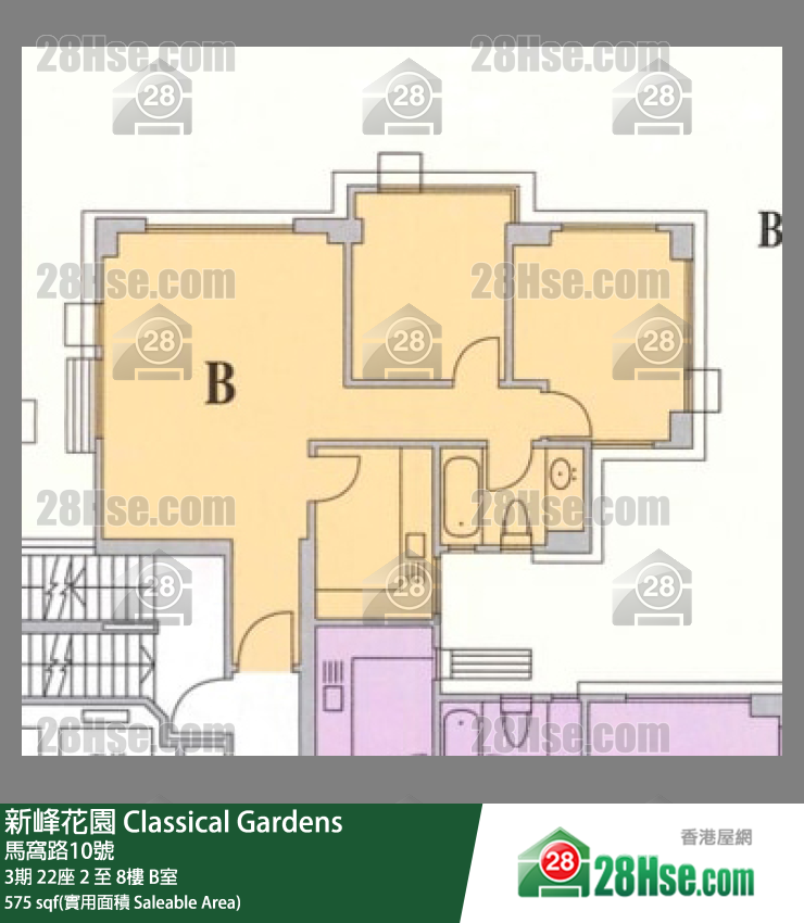 新峰花園 3期22座8樓 B室 平面圖