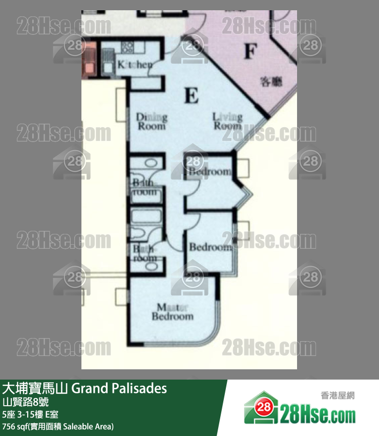 大埔寶馬山 5座12樓 E室 平面圖