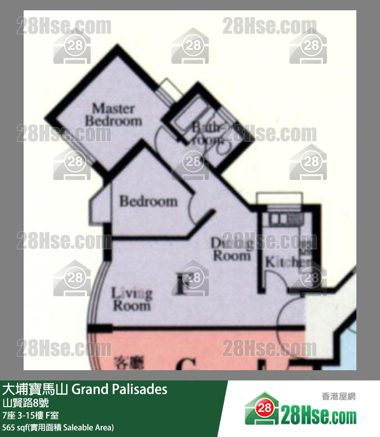 大埔寶馬山 7座10樓 F室 平面圖