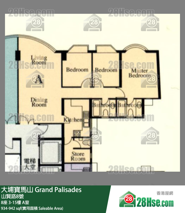 大埔寶馬山 8座10樓 A室 平面圖