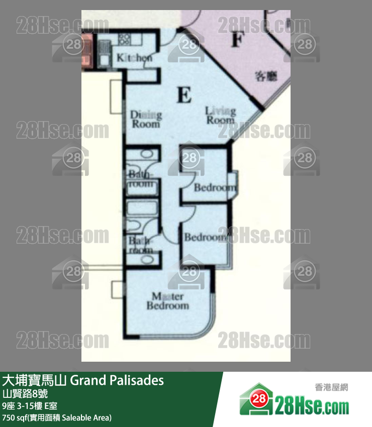 大埔寶馬山 9座3樓 E室 平面圖