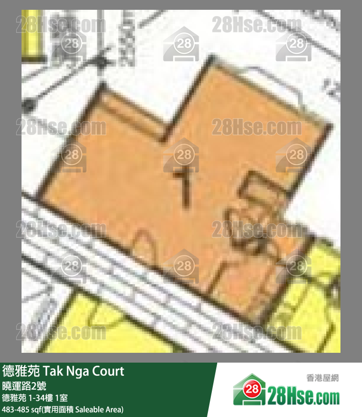 德雅苑 德雅苑5樓 1室 平面圖