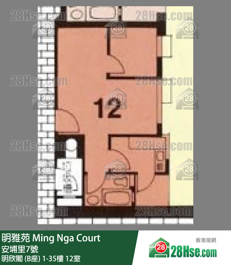 明雅苑 明欣閣 (B座)5樓 12室 平面圖