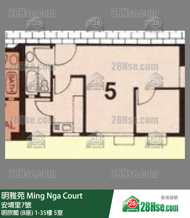 明雅苑 明欣閣 (B座)17樓 5室 平面圖