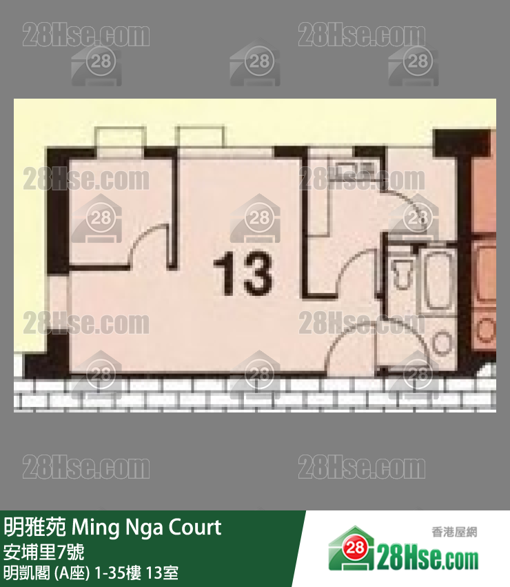 明雅苑 明凱閣 (A座) 19樓 13室 平面圖