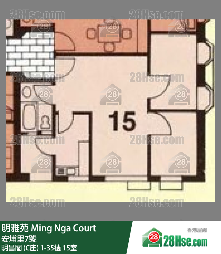 明雅苑 明昌阁 (C座)26楼 15室 平面图