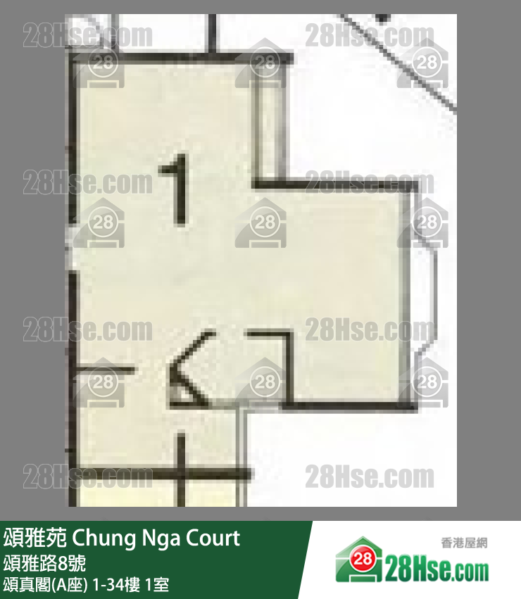 頌雅苑 頌真閣(A座) 20樓 1室 平面圖