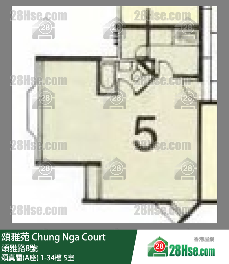 頌雅苑 頌真閣(A座)18樓 5室 平面圖
