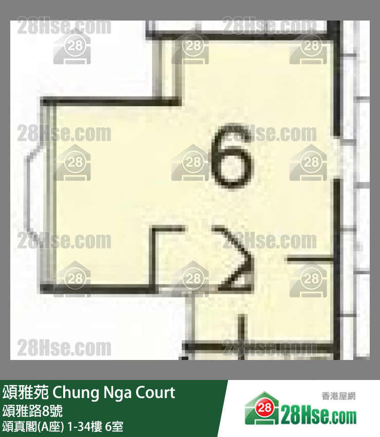 頌雅苑 頌真閣(A座)9樓 6室 平面圖