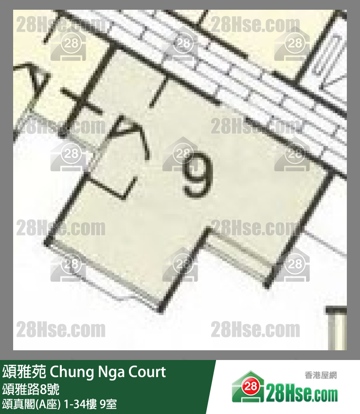 頌雅苑 頌真閣(A座)12樓 9室 平面圖