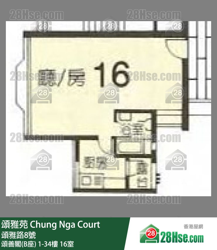 頌雅苑 頌善閣(B座) 10樓 16室 平面圖