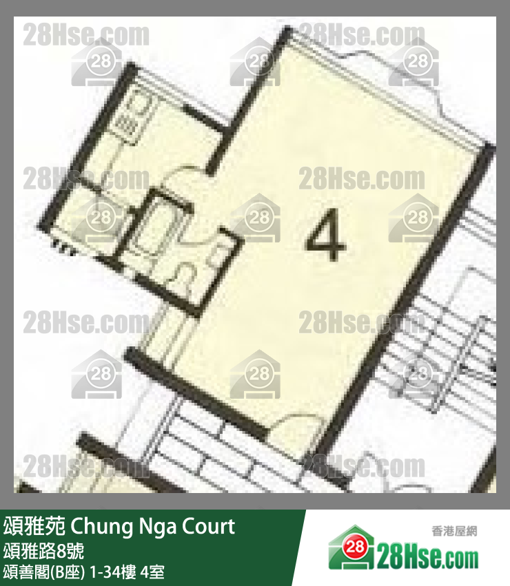 頌雅苑 頌善閣(B座)27樓 4室 平面圖