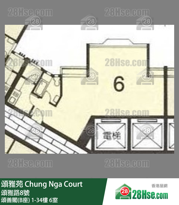 頌雅苑 頌善閣(B座)3樓 6室 平面圖