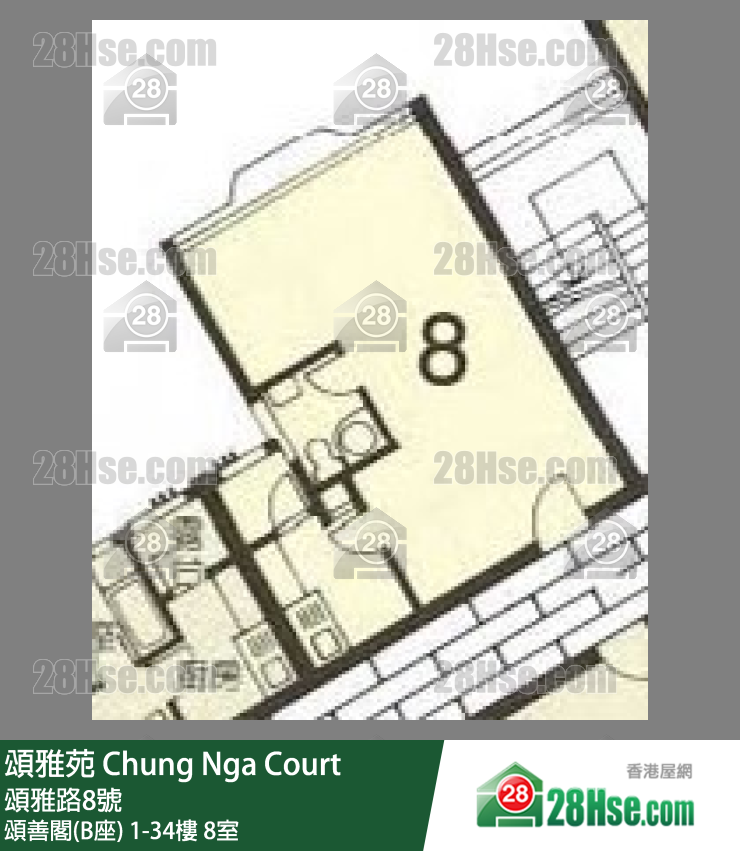 頌雅苑 頌善閣(B座)30樓 8室 平面圖