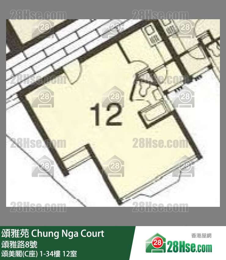 頌雅苑 頌美閣(C座)28樓 12室 平面圖