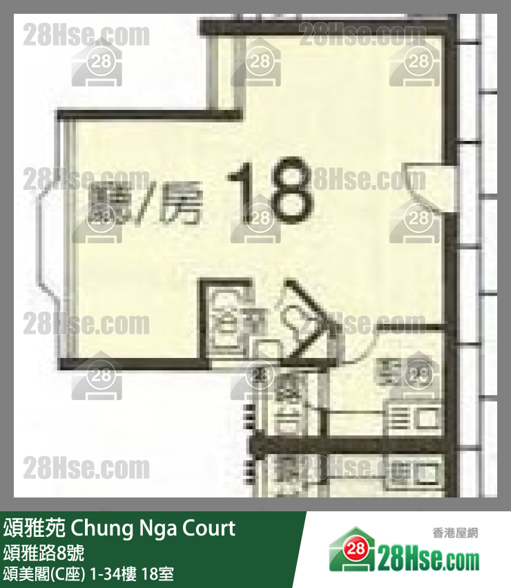 頌雅苑 頌美閣(C座)34樓 18室 平面圖