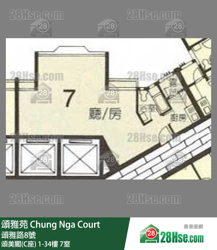 頌雅苑 頌美閣(C座)29樓 7室 平面圖