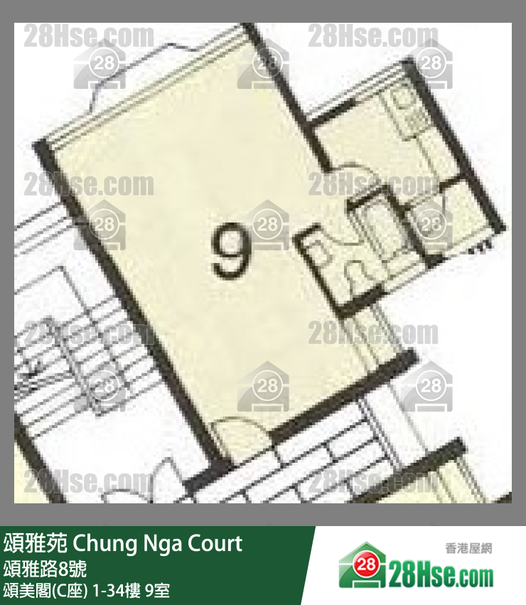頌雅苑 頌美閣(C座)16樓 9室 平面圖