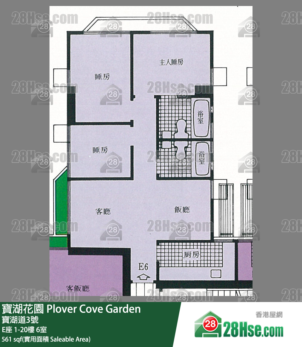 寶湖花園 E座10樓 6室 平面圖