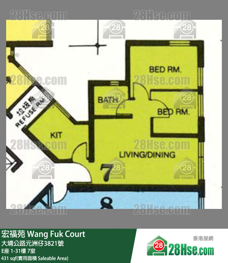 宏福苑 单位平面图(由 28Hse 提供) 宏福苑 单位平面图(由 28Hse 提供)