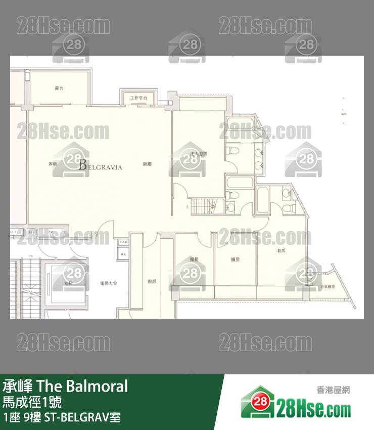 承峰 1座9樓 ST-BELGRAV室 平面圖