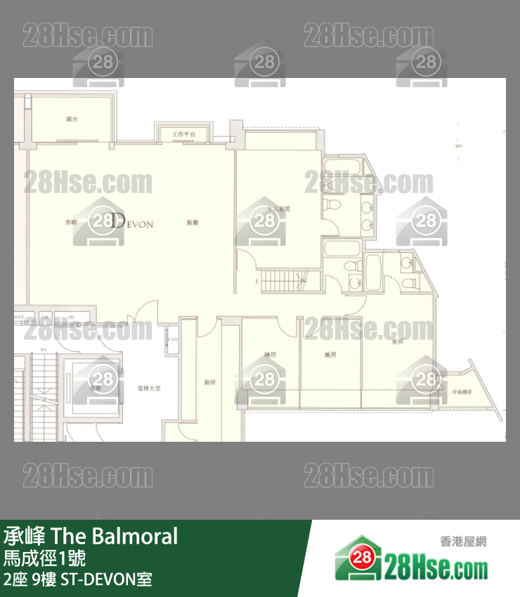 承峰 单位平面图(由 28Hse 提供)