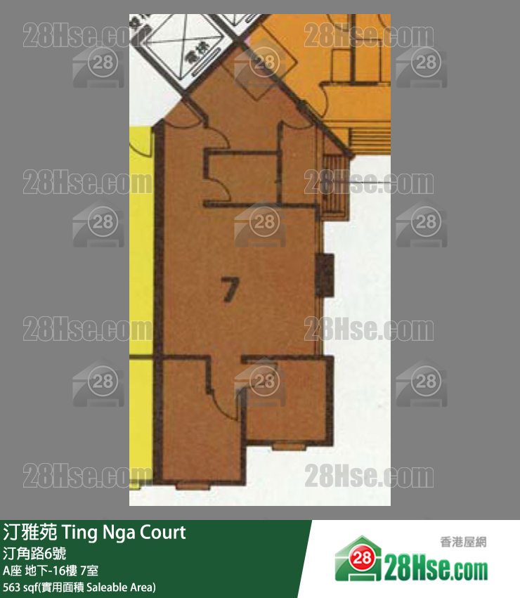 汀雅苑 A座 4樓 7室 平面圖