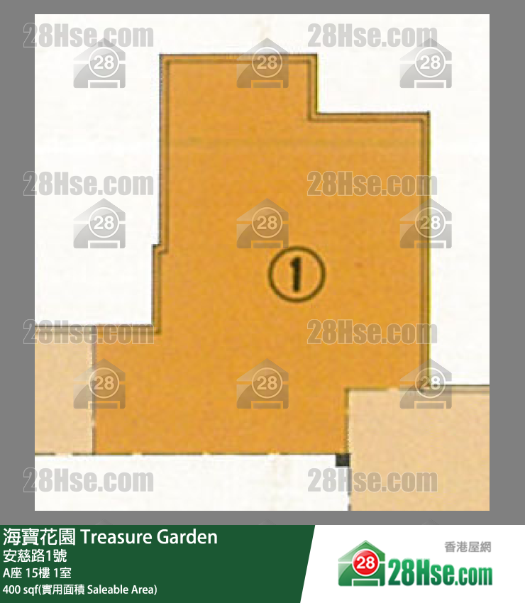 海寶花園 A座 15樓 1室 平面圖