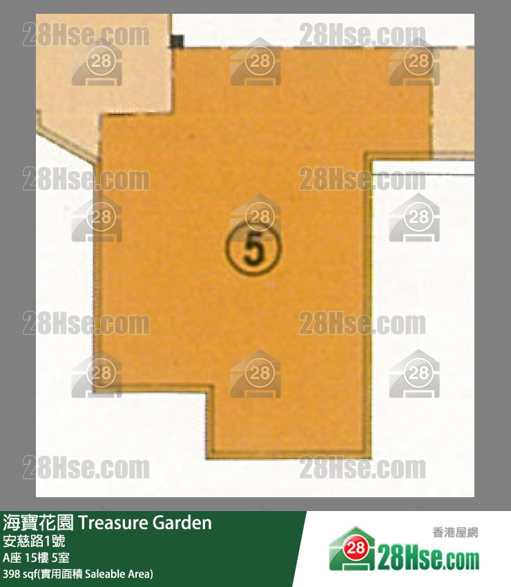 海寶花園 A座 15樓 5室 平面圖