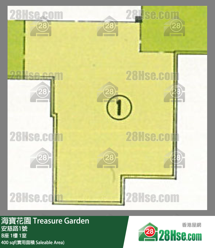 海寶花園 B座 1樓 1室 平面圖