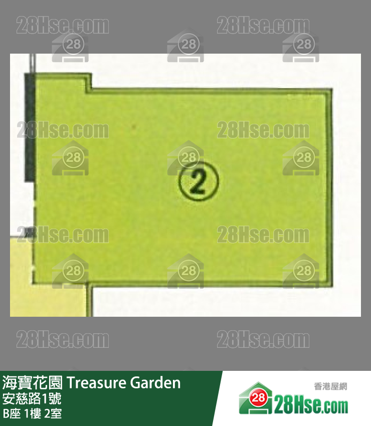 海寶花園 B座1樓 2室 平面圖