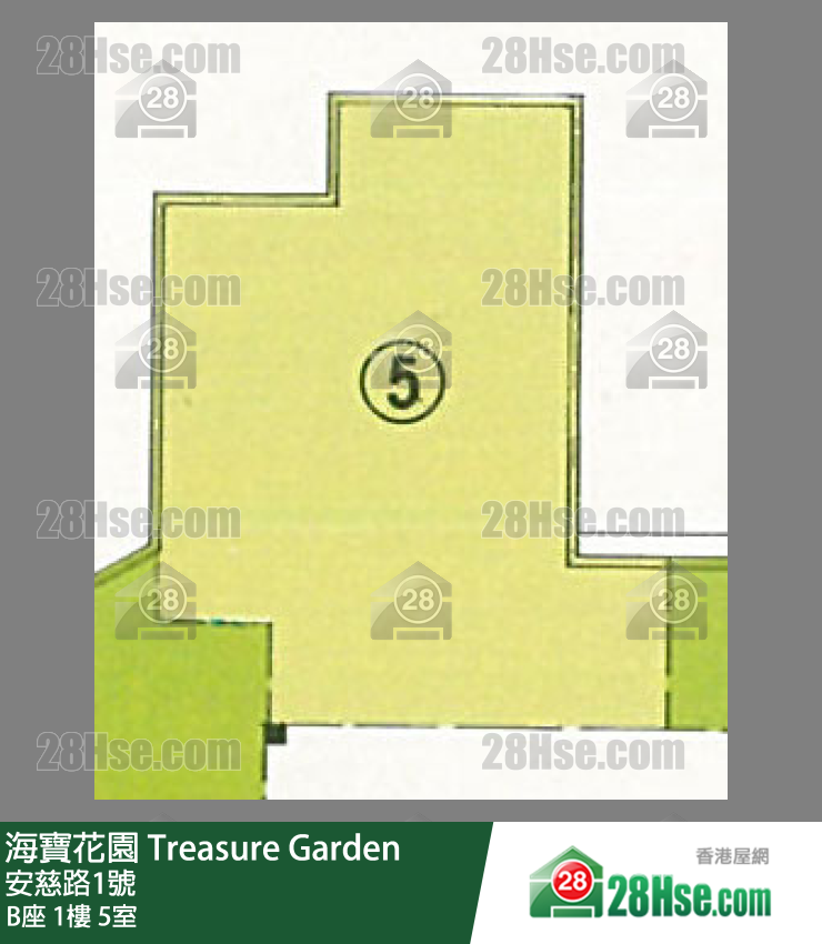 海寶花園 B座1樓 5室 平面圖