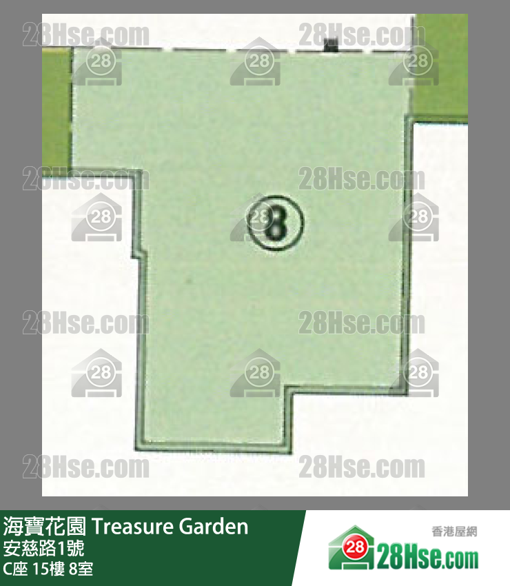 海寶花園 C座15樓 8室 平面圖