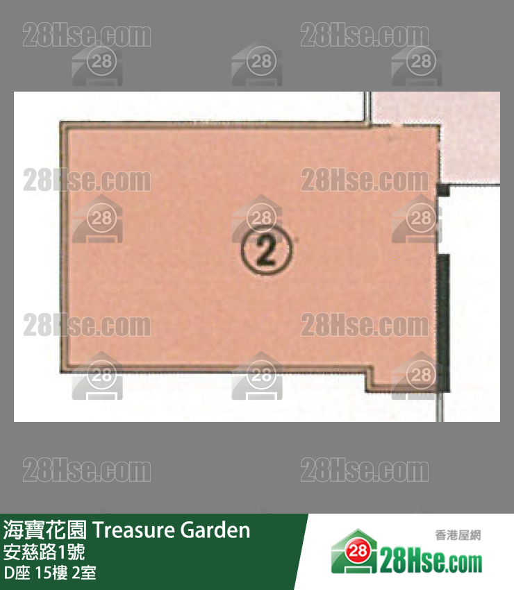 海寶花園 D座15樓 2室 平面圖