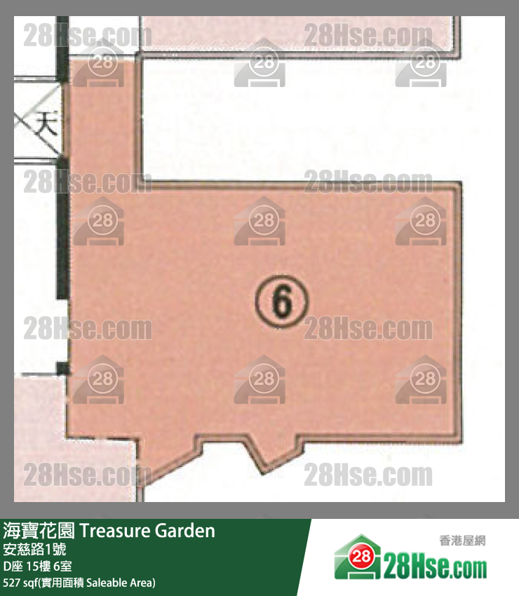 海寶花園 D座 15樓 6室 平面圖