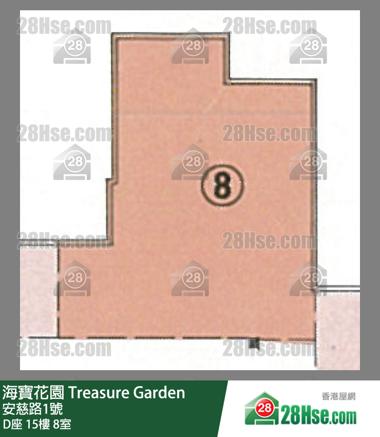 海寶花園 D座15樓 8室 平面圖