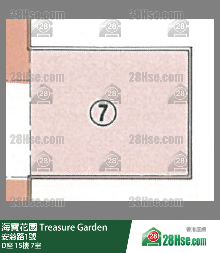 海寶花園 D座15樓 7室 平面圖