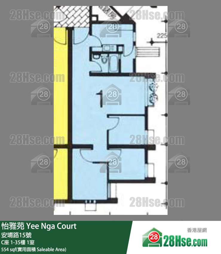 怡雅苑 C座13樓 1室 平面圖