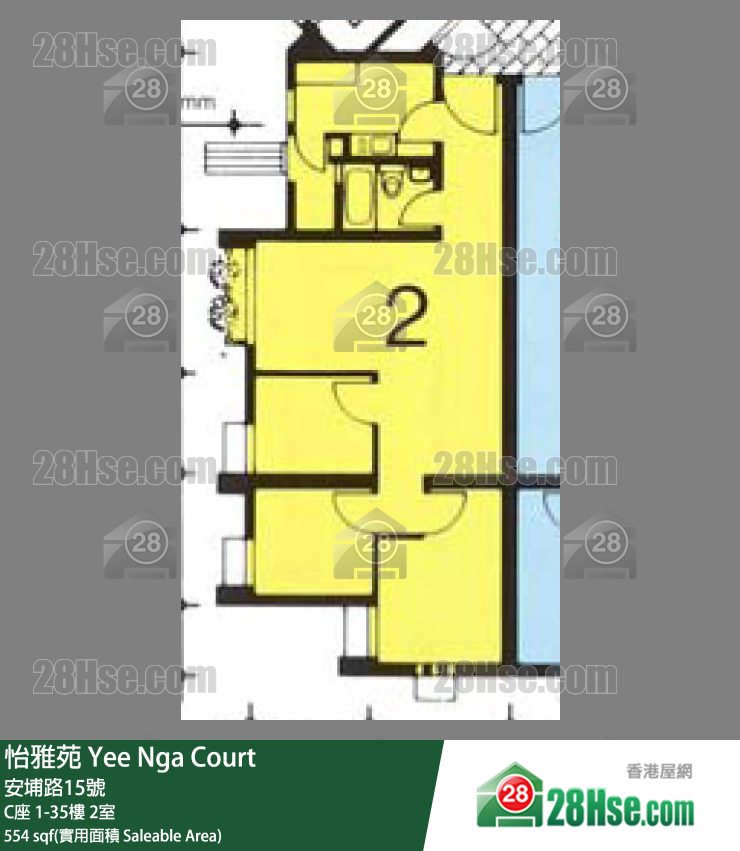 怡雅苑 C座 16樓 2室 平面圖