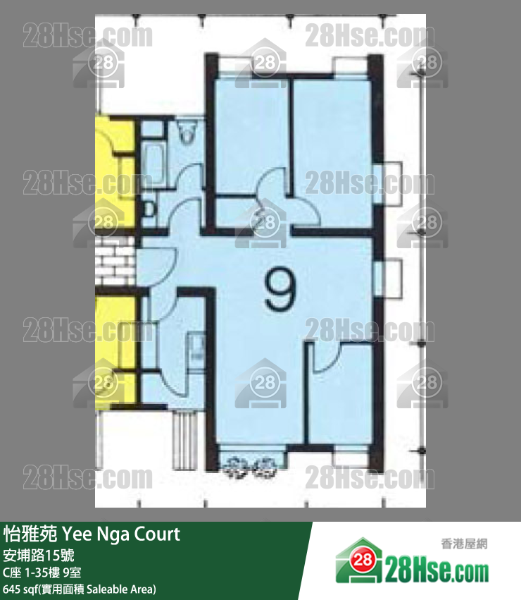 怡雅苑 C座31樓 9室 平面圖